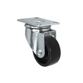 Durastar Caster; 3x1.25 Swvl Fork; 3x1.25 Polyolefin Wheel, Black; Plain Bore; 21CS314PO82B-01